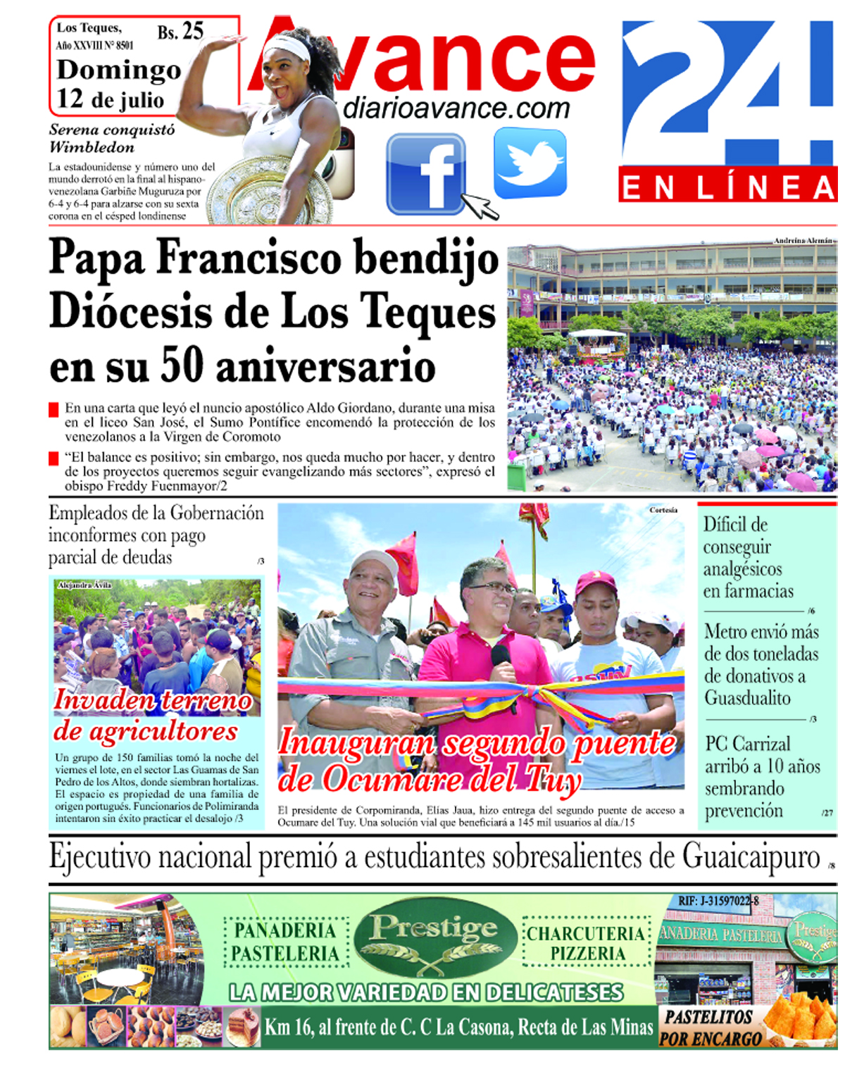 Portada  Domingo 12 julio de 2015