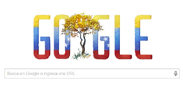 Google dedica hoy su doodle a Venezuela en el día de su independencia