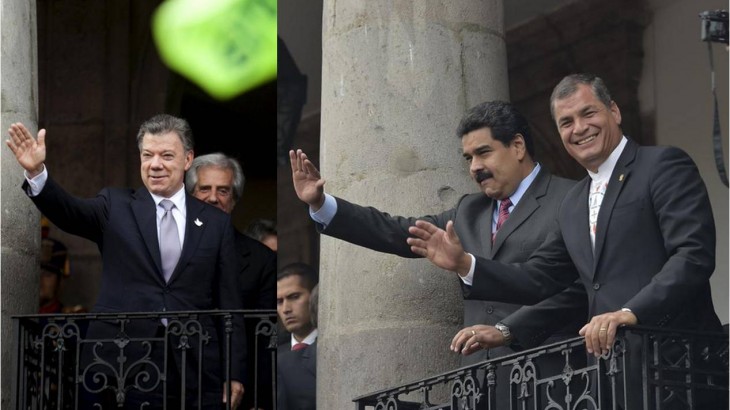 Arrancó encuentro entre Maduro y Santos en Quito