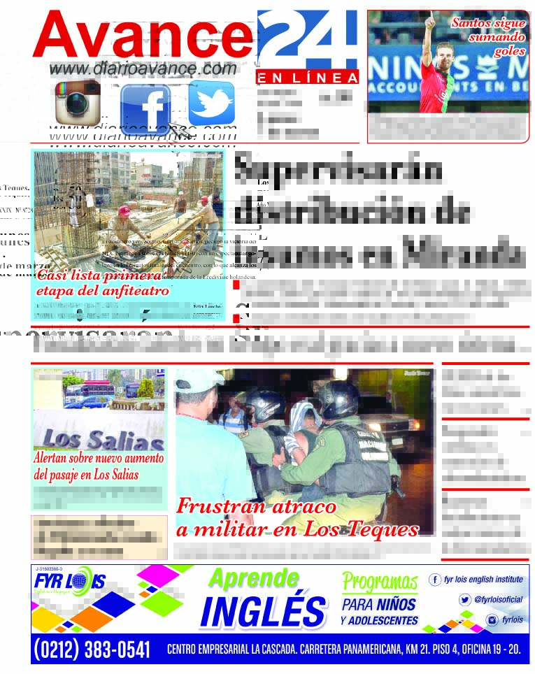 Portada lunes 07 de marzo de 2016