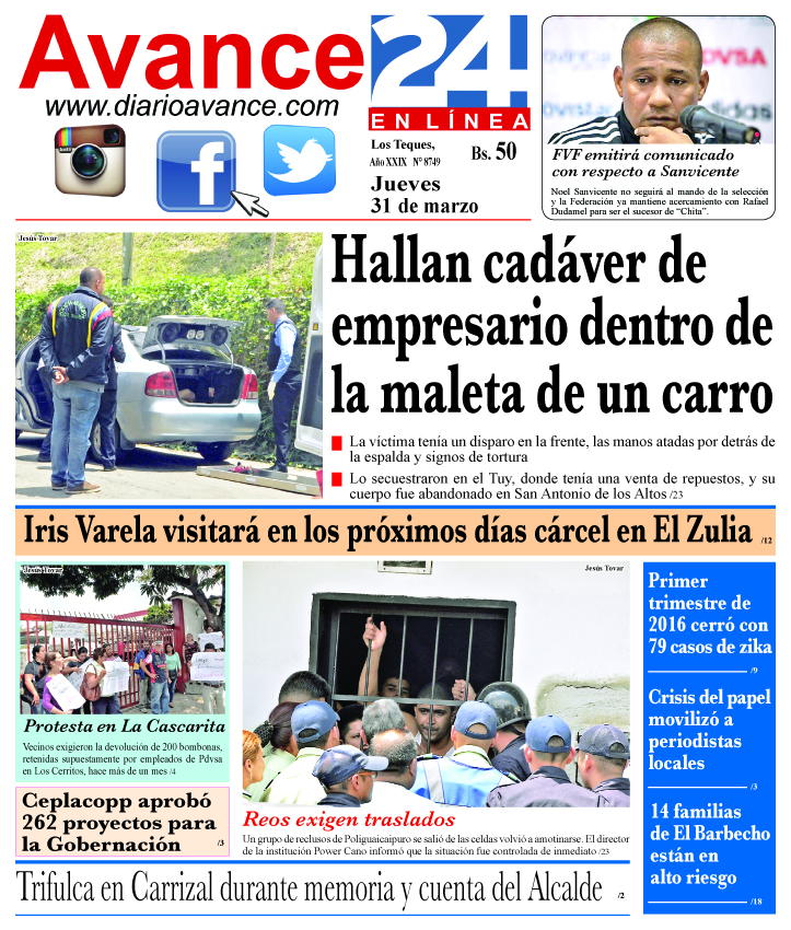 Primera de este jueves 31 marzo 2016