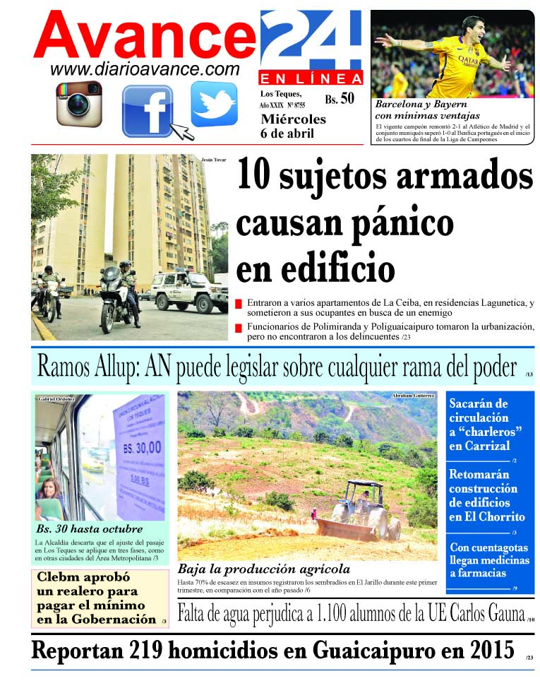 Portada miércoles 06 de abril de 2016