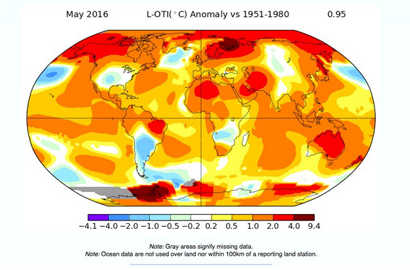 Mayo registró nuevo récord de temperatura en el planeta