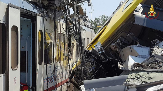 Trágico accidente de tren en Italia