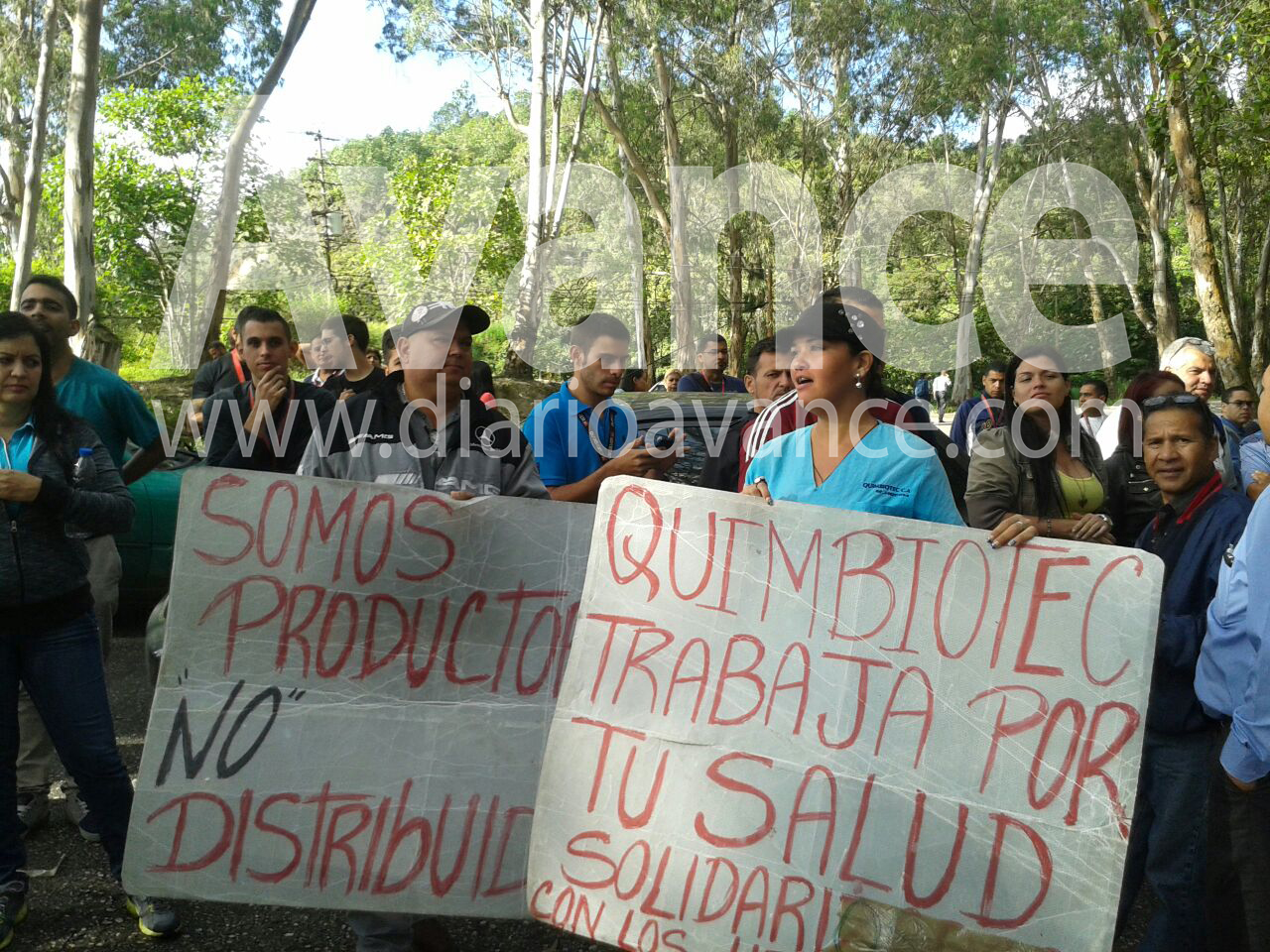 Trabajadores de Quimbiotec protestan por mejoras en la empresa