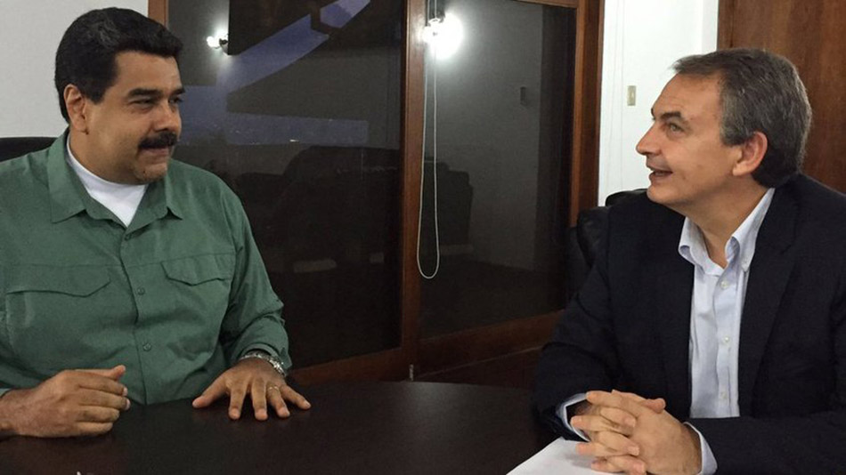 Maduro y Zapatero se reúnen para acordar diálogo entre Gobierno y oposición