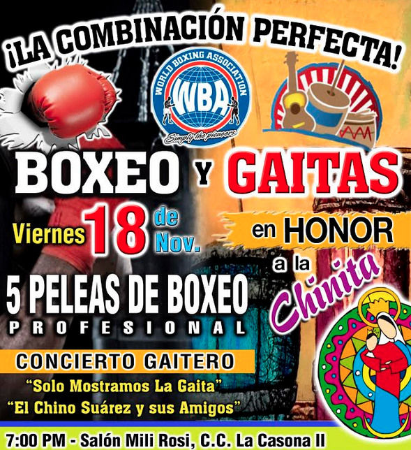 Boxeo y Gaitas honrarán el día de “La Chinita” en La Casona II