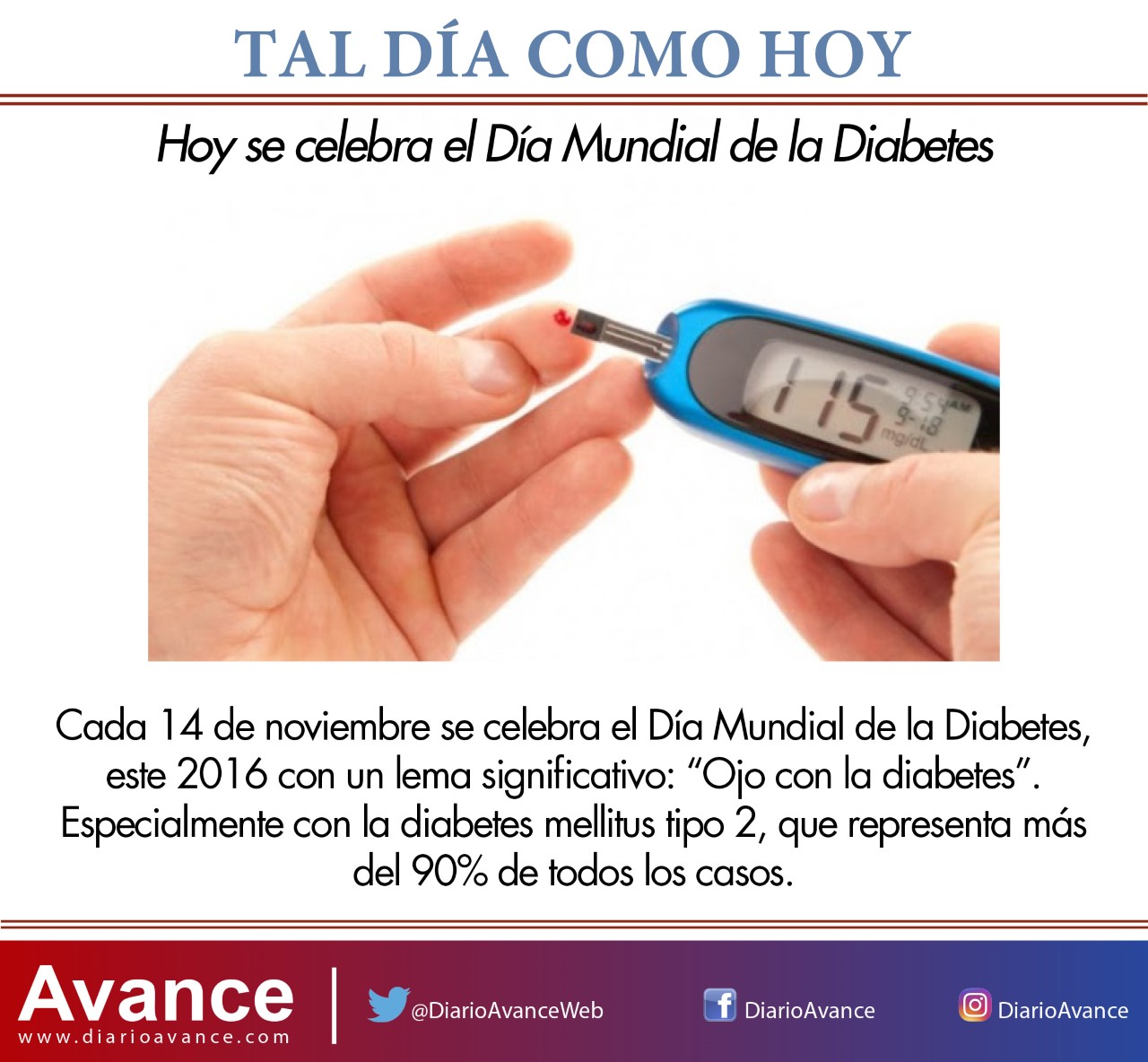 Hoy se celebra el Día Mundial de la Diabetes