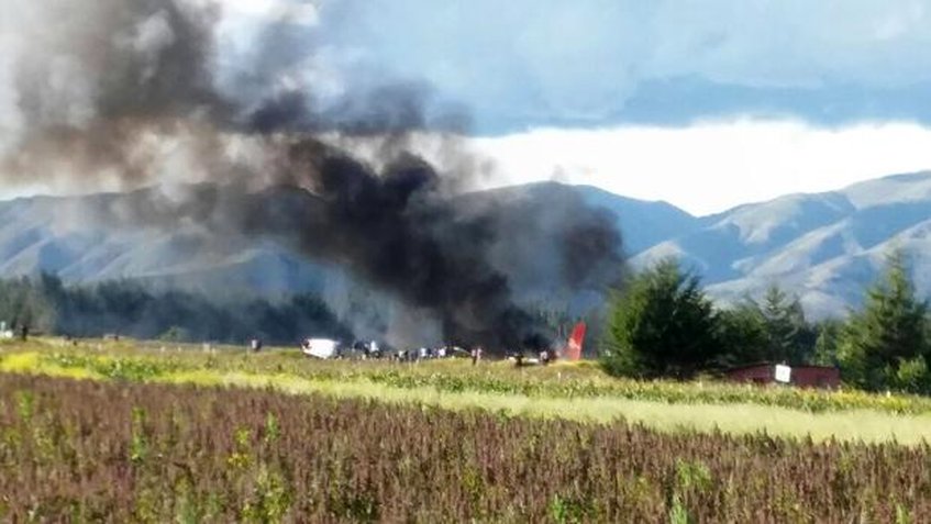 Se incendió un avión en Perú sin ocasionar víctimas