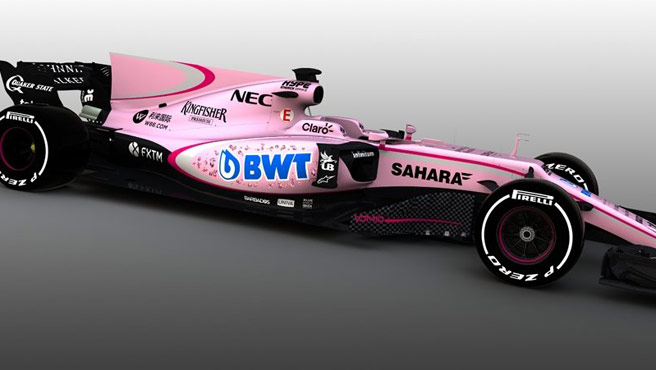 Force India tiñe la Fórmula Uno de rosa para 2017