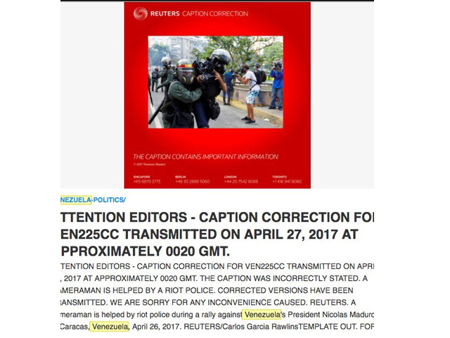 Agencia Reuters se disculpa por foto “erronea” de la GNB