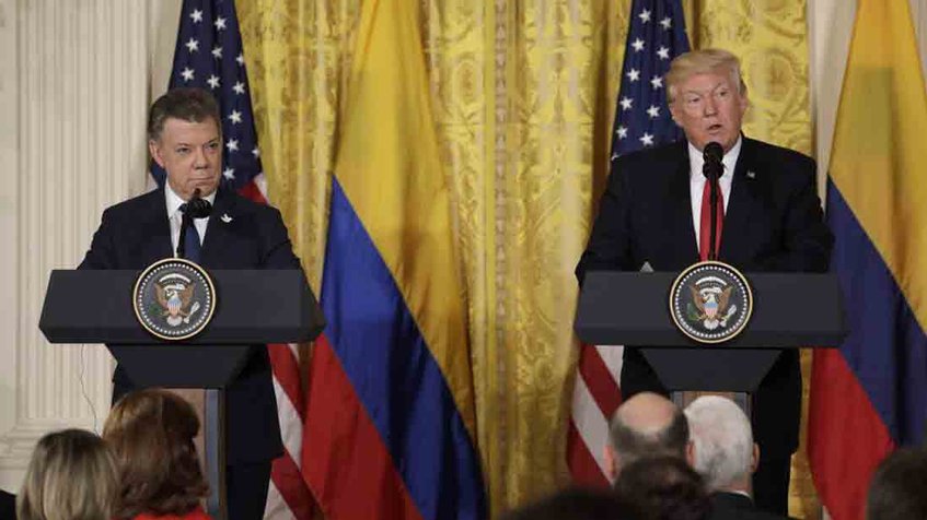 Trump tras reunión con Santos: Seguiremos trabajando con Colombia sobre situación de Venezuela