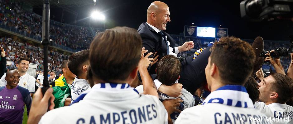 Zidane, el quinto técnico madridista que gana Liga y Copa de Europa