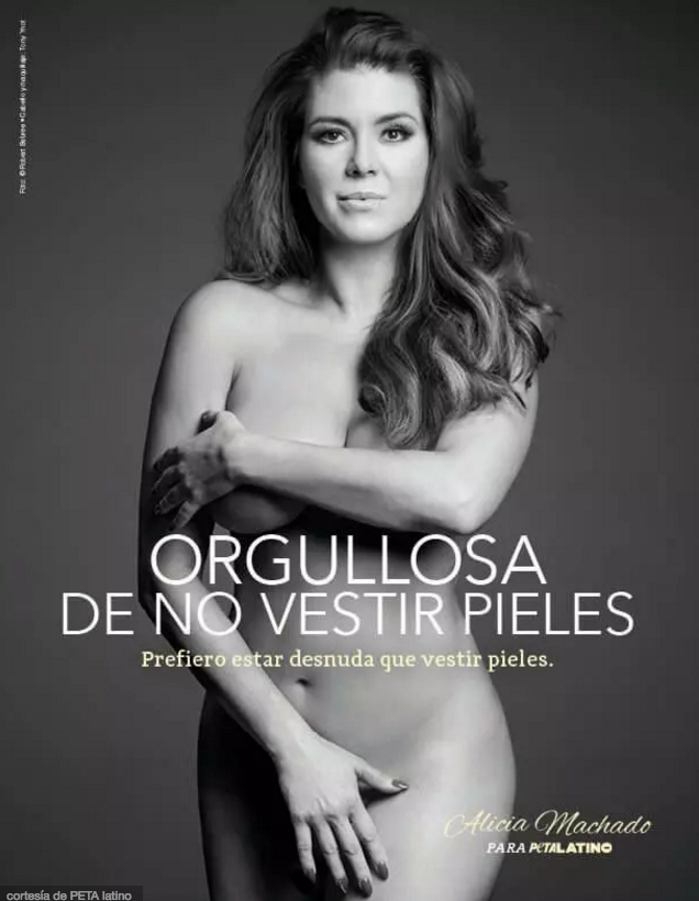 Alicia Machado: Prefiero estar desnuda que usar pieles de animales