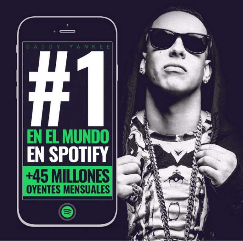 Daddy Yankee alcanza el #1 en Spotify a nivel mundial