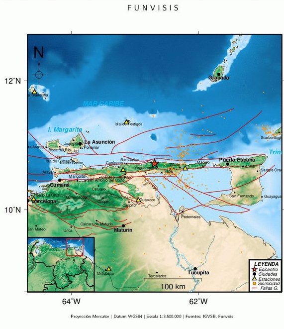 Se registró este jueves un sismo de magnitud 4.9 en Irapa