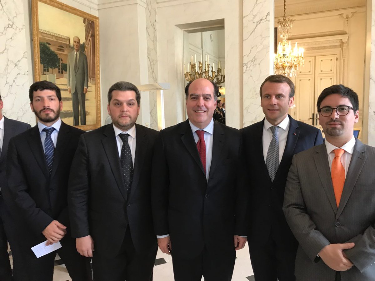 Presidente Macron se reunió con Julio Borges y Freddy Guevara