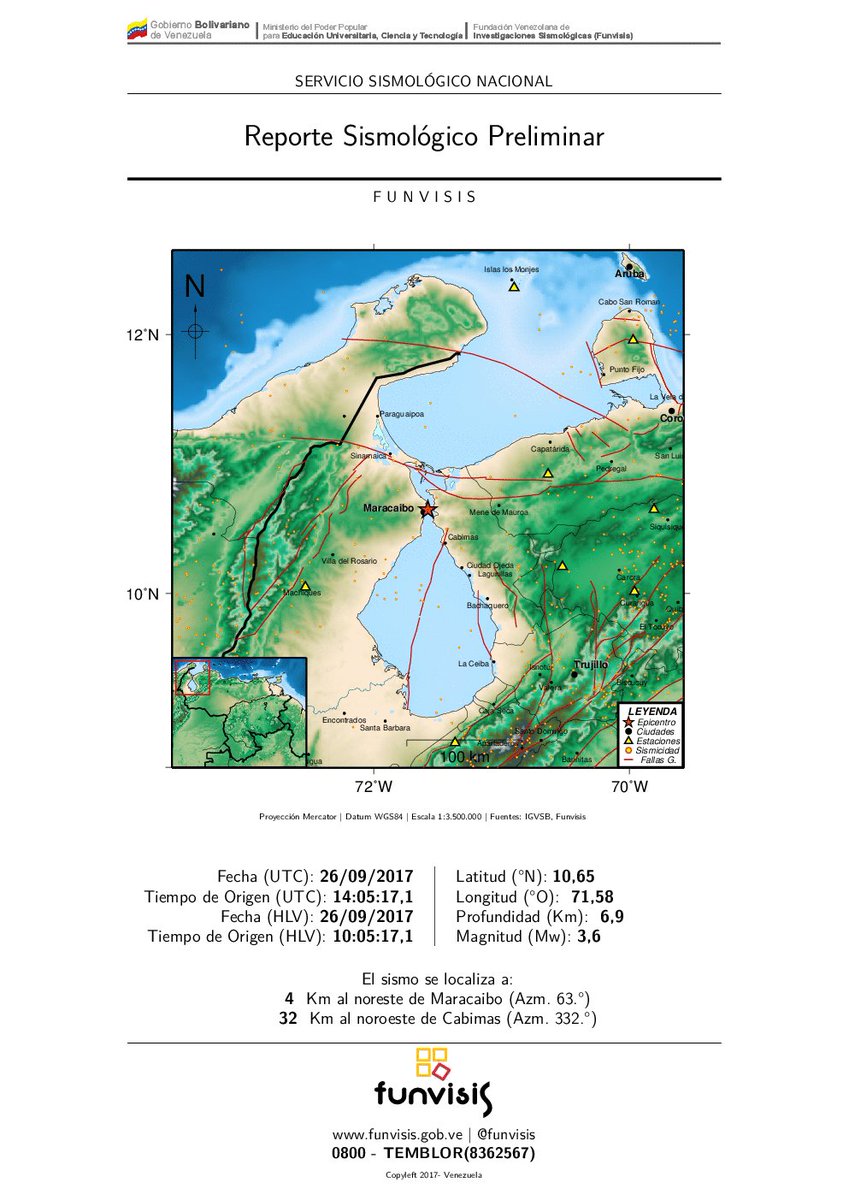 Funvisis registró sismo de magnitud 3.6 en Maracaibo