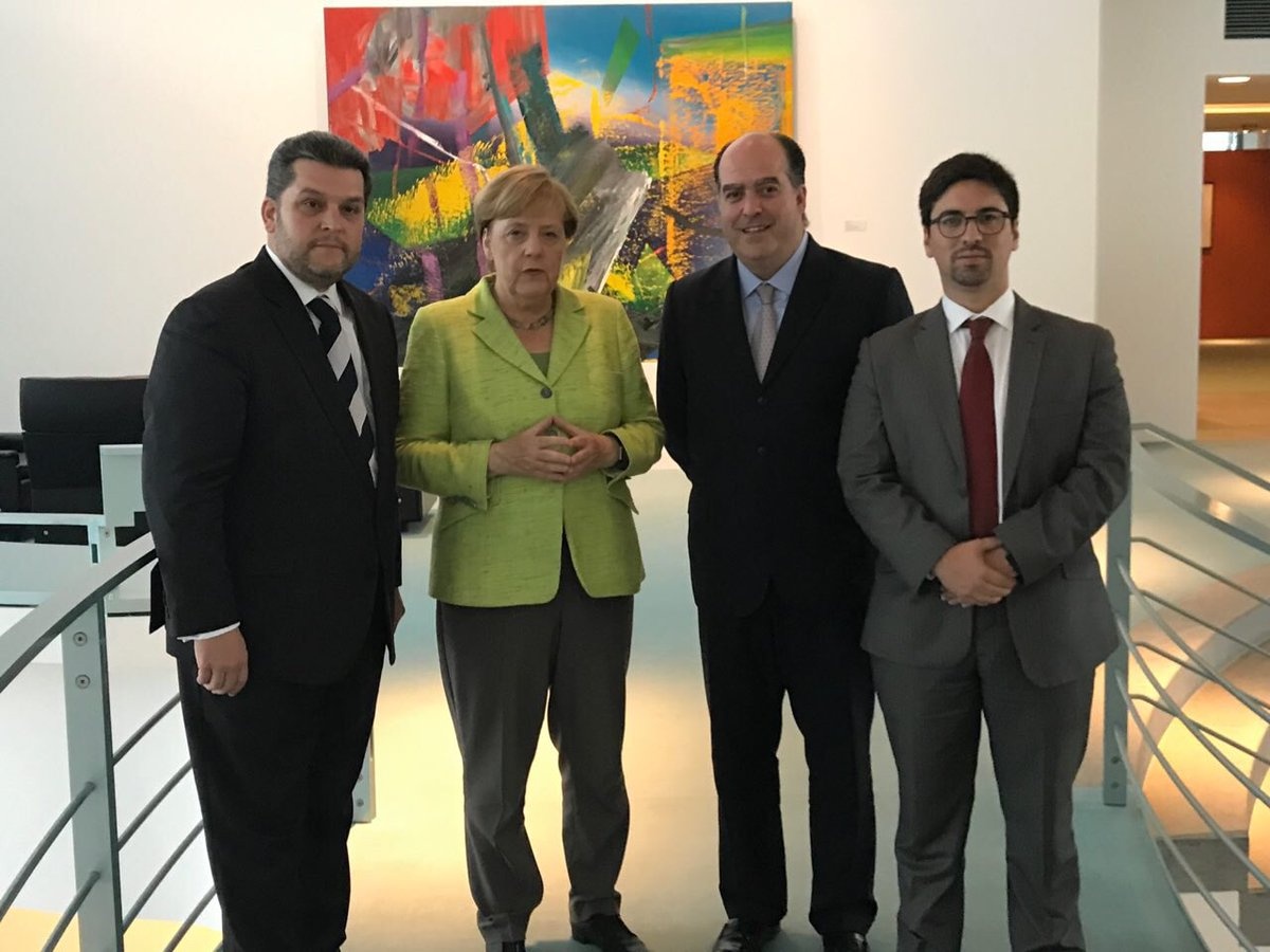 Julio Borges y Freddy Guevara se reunieron con canciller alemana Ángela Merkel