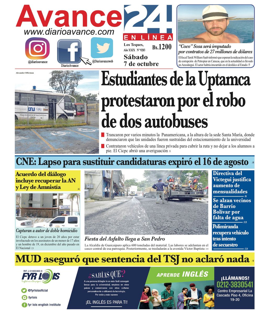 Portada 07 de octubre de 2017