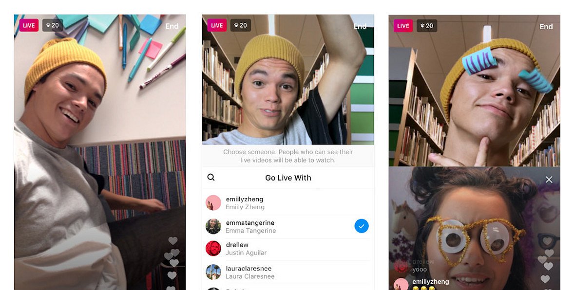 Instagram activa la opción de “pantalla partida” para transmisiones en directo