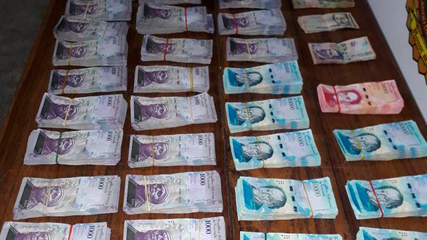 Incautaron 8 millones de bolívares en efectivo en el estado Bolívar