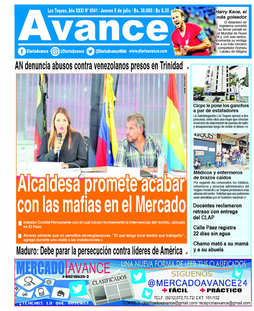 Portada jueves 05 de jueves de 2018