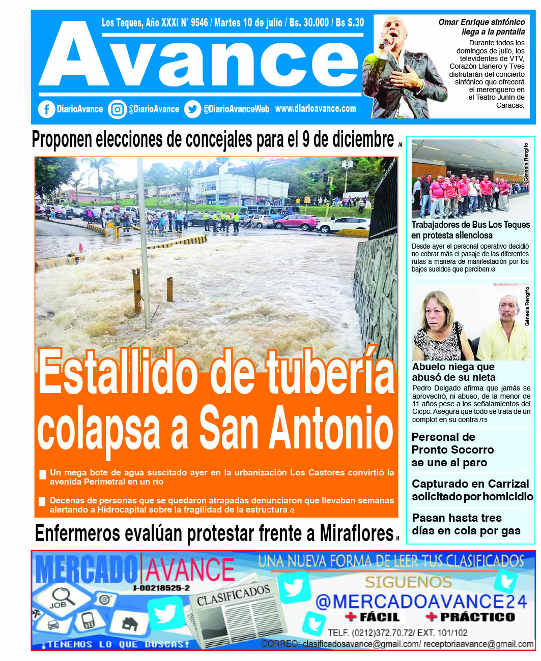 Portada martes 10 de julio de 2018