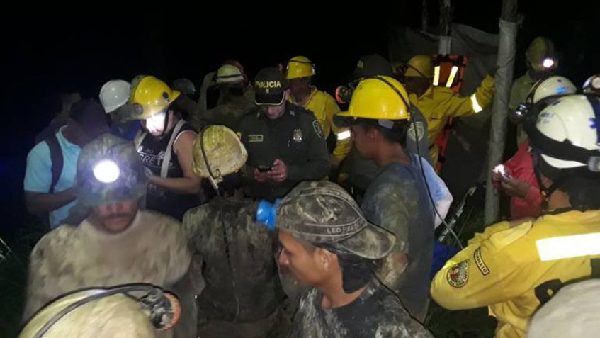 Cuatro mineros colombianos son rescatados heroicamente en Antioquia