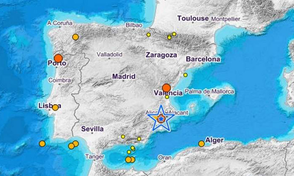 Se registra un terremoto el sur de España