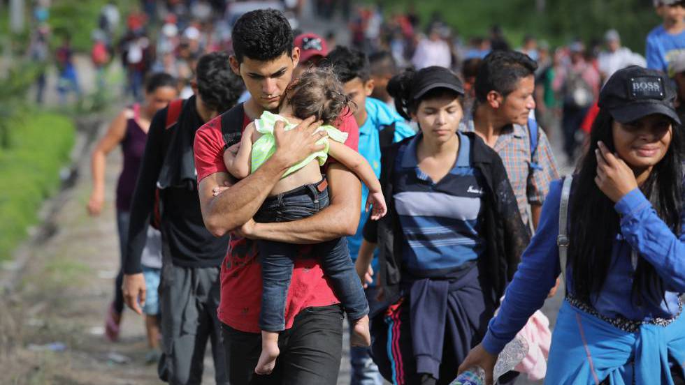 La caravana de migrantes de Honduras que intenta ingresar a México
