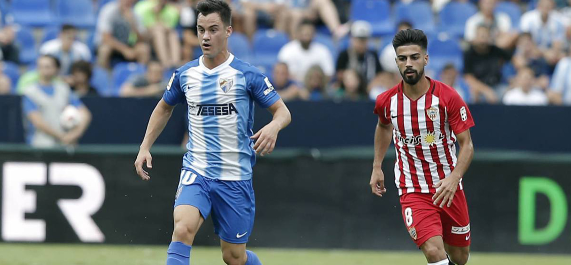 Juanpi Añor jugó completo en el triunfo del Málaga