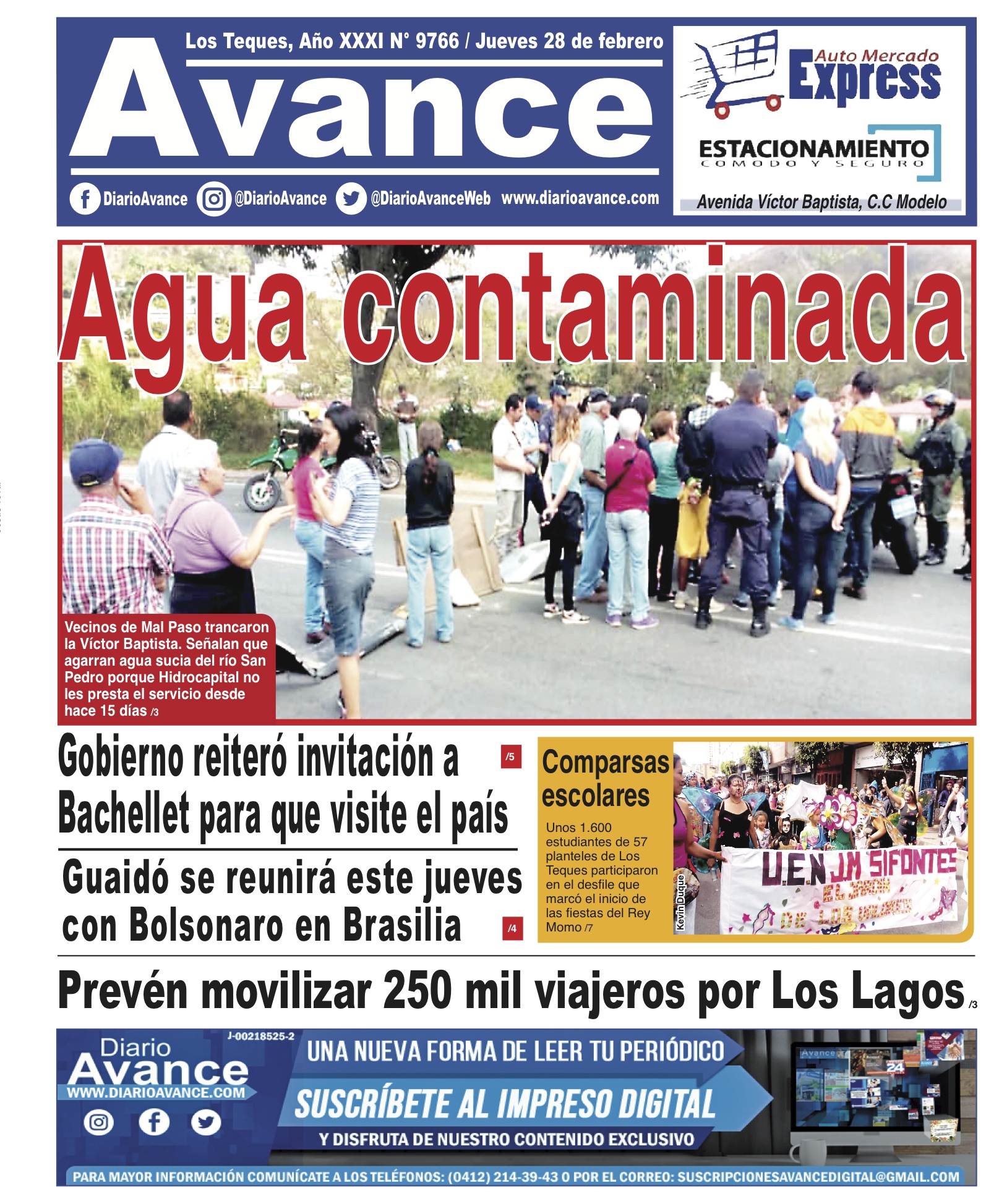 Portada, Jueves 28 de Febrero de 2019