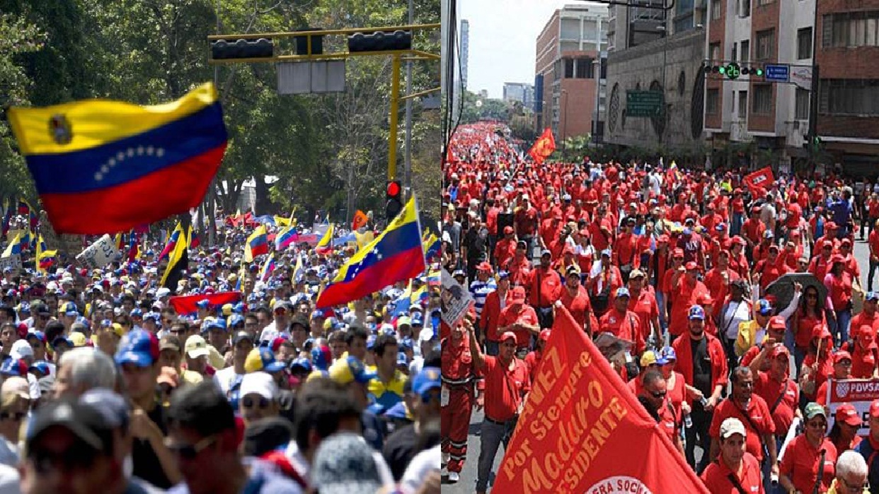 Opositores y chavistas marcharon este sábado