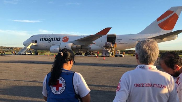Esta mañana llegó a Venezuela un cargamento de ayuda humanitaria proveniente de Italia