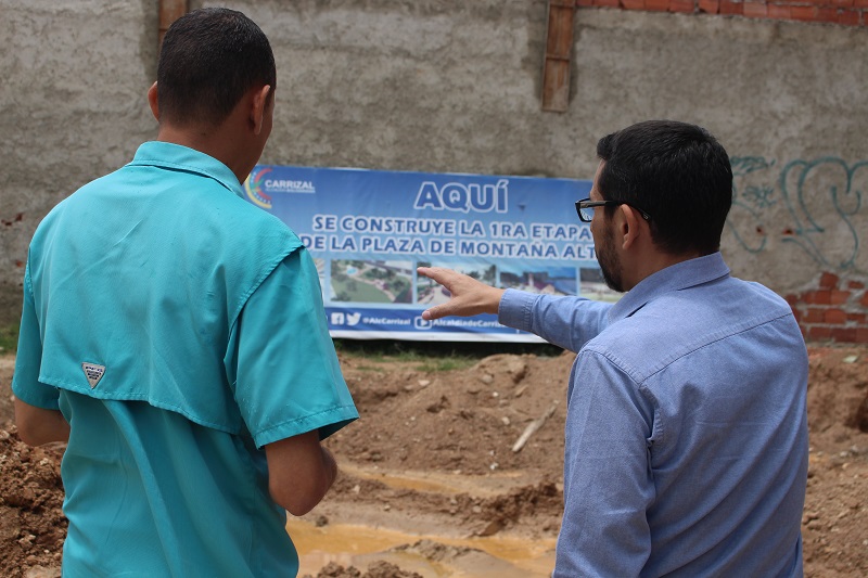 Trabajos de la plaza Guaicaipuro de Montañalta adelantados en un 65%