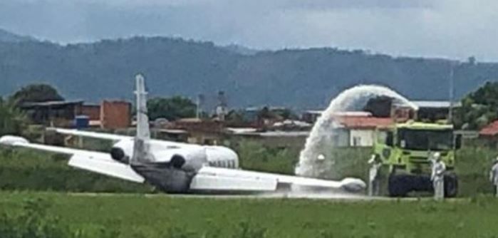 Aterrizó “de barriga”  en Valencia una avioneta