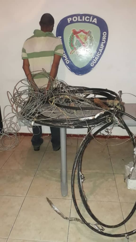 Poliguaicaipuro aprehendió sujeto por hurtar material estratégico