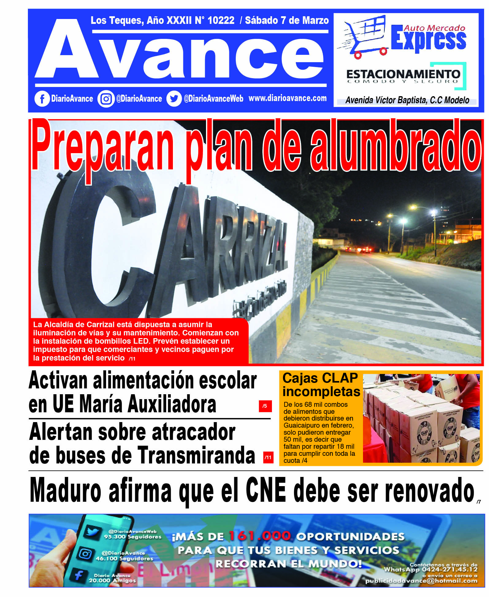 Portada, sábado 07 de Marzo de 2020