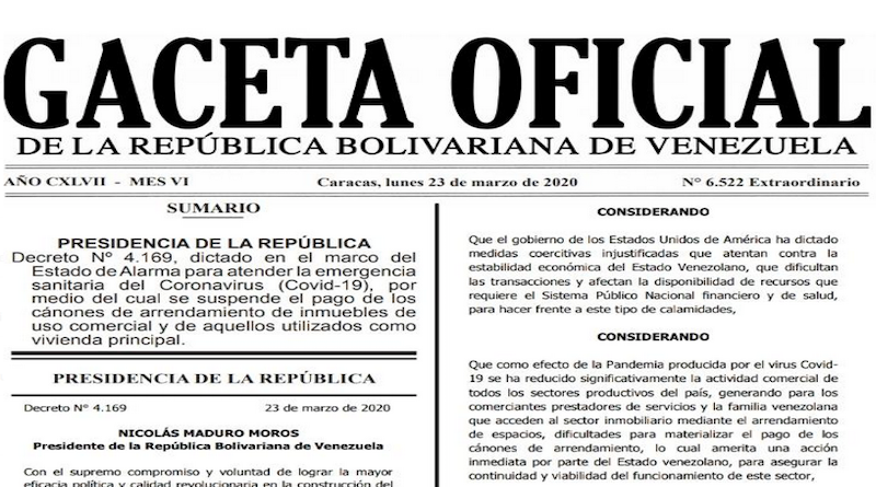 Publican en Gaceta suspensión de canon de arrendamiento de uso comercial