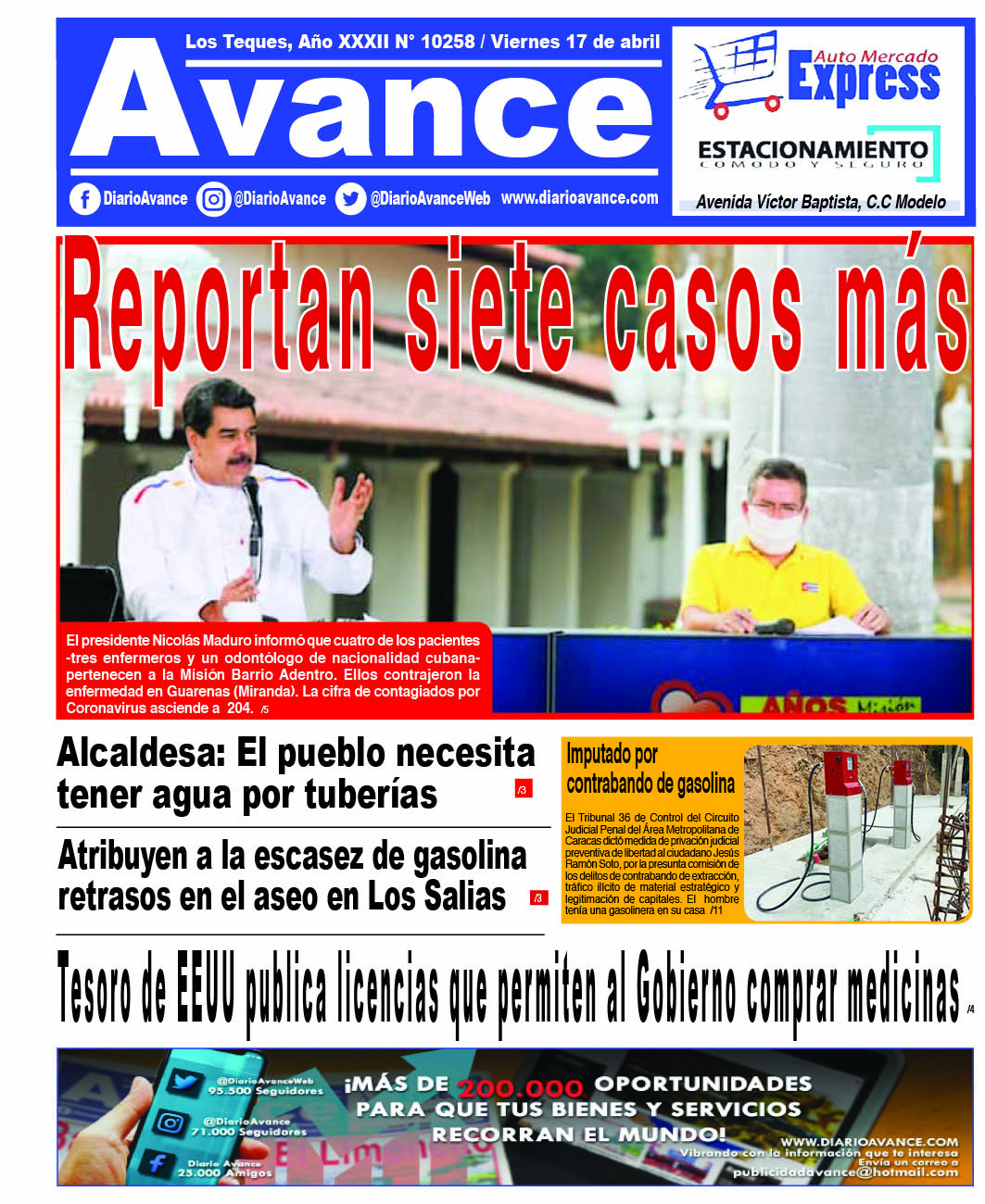 Portada, viernes 17 de abril de 2020