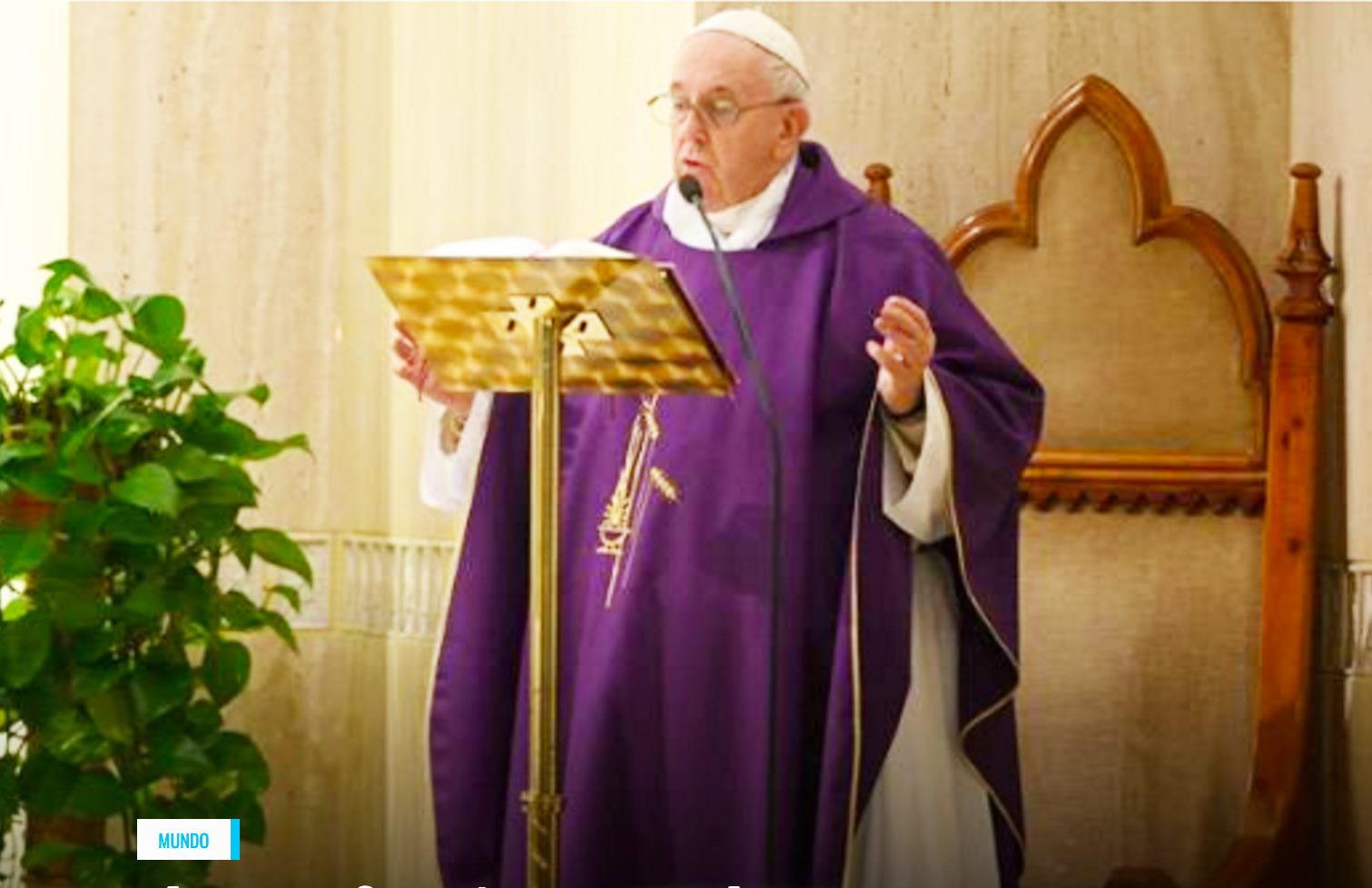 El Papa ofreció misa por las personas sin hogar expuestas al coronavirus