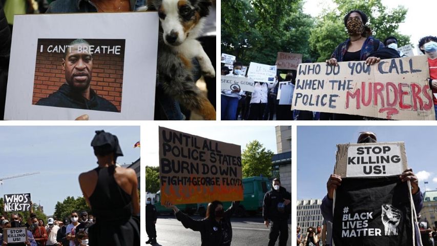 Protestan en Berlín contra violencia policial en EEUU