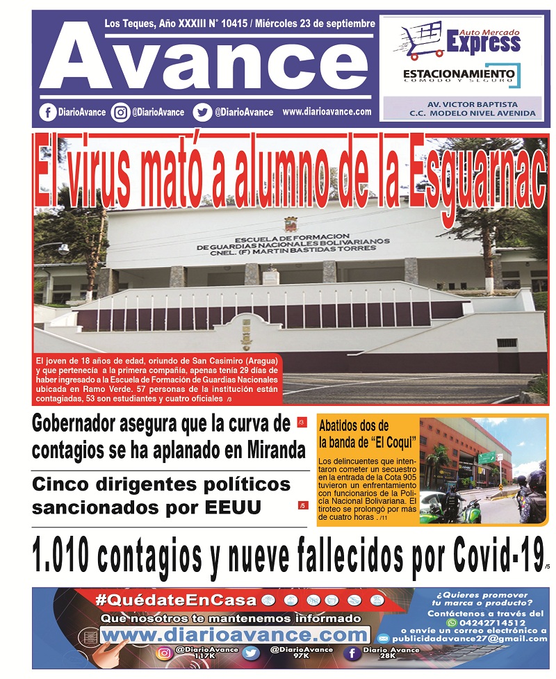 Portada, 23 de Septiembre de 2020