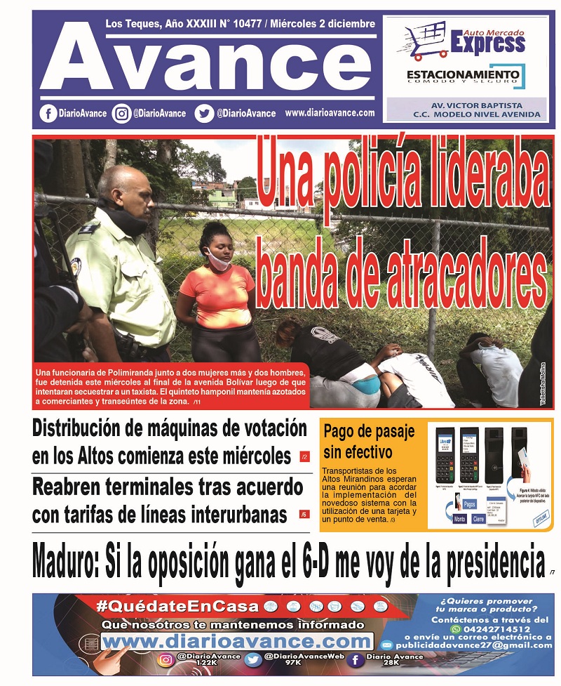 Portada, Miércoles 02 de Diciembre de 2020