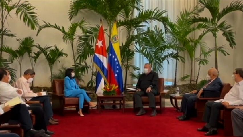 Rodríguez sostuvo reunión con el presidente cubano Díaz-Canel