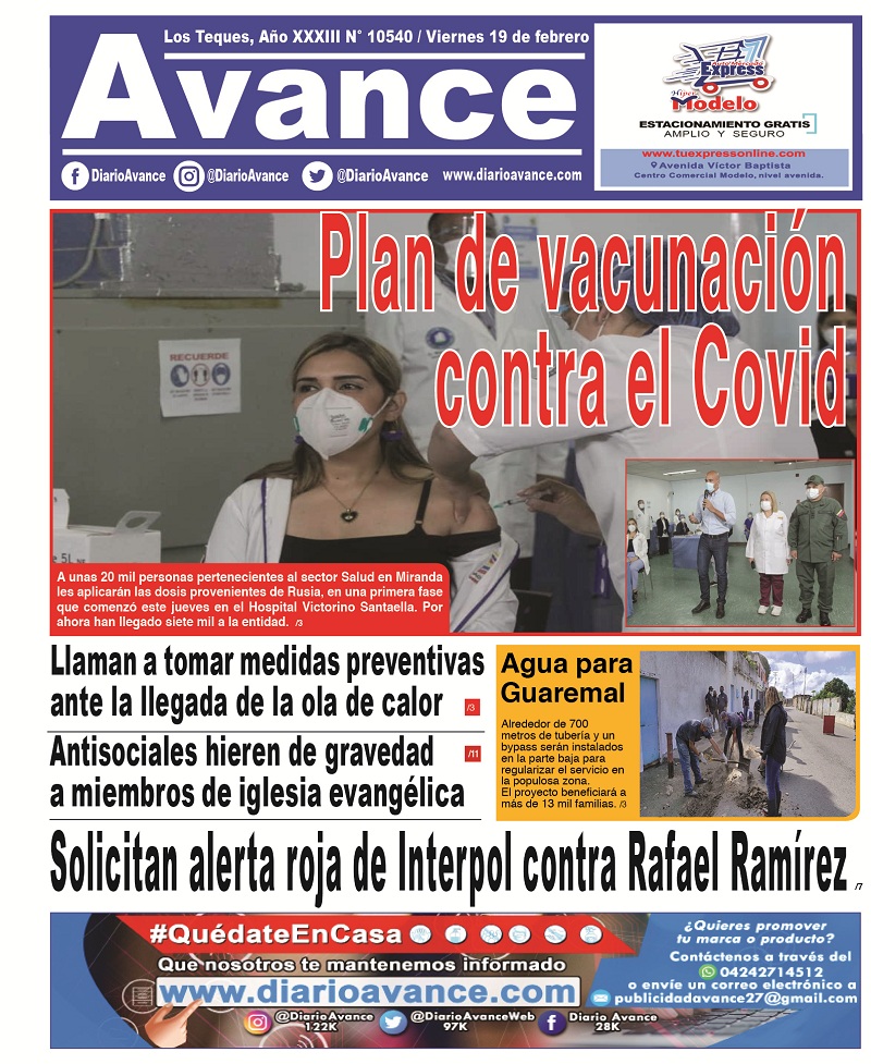 Portada, Viernes 19 de Febrero de 2021