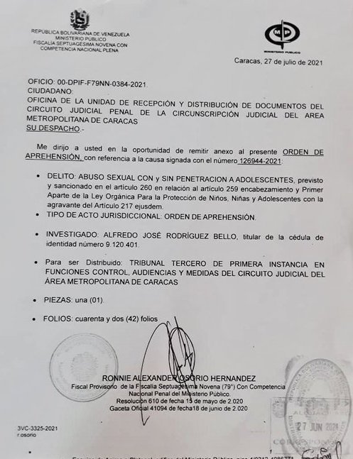 MP pide orden de aprehensión contra director de Banda Show