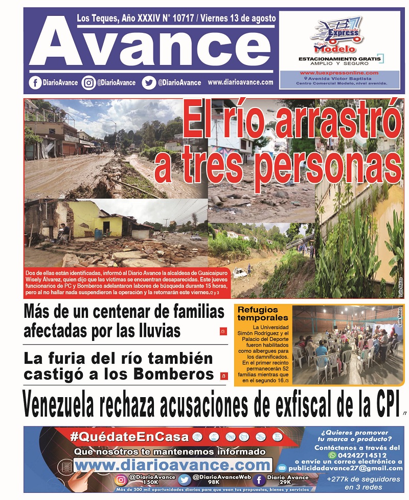 Portada, viernes 13 de Agosto de 2021