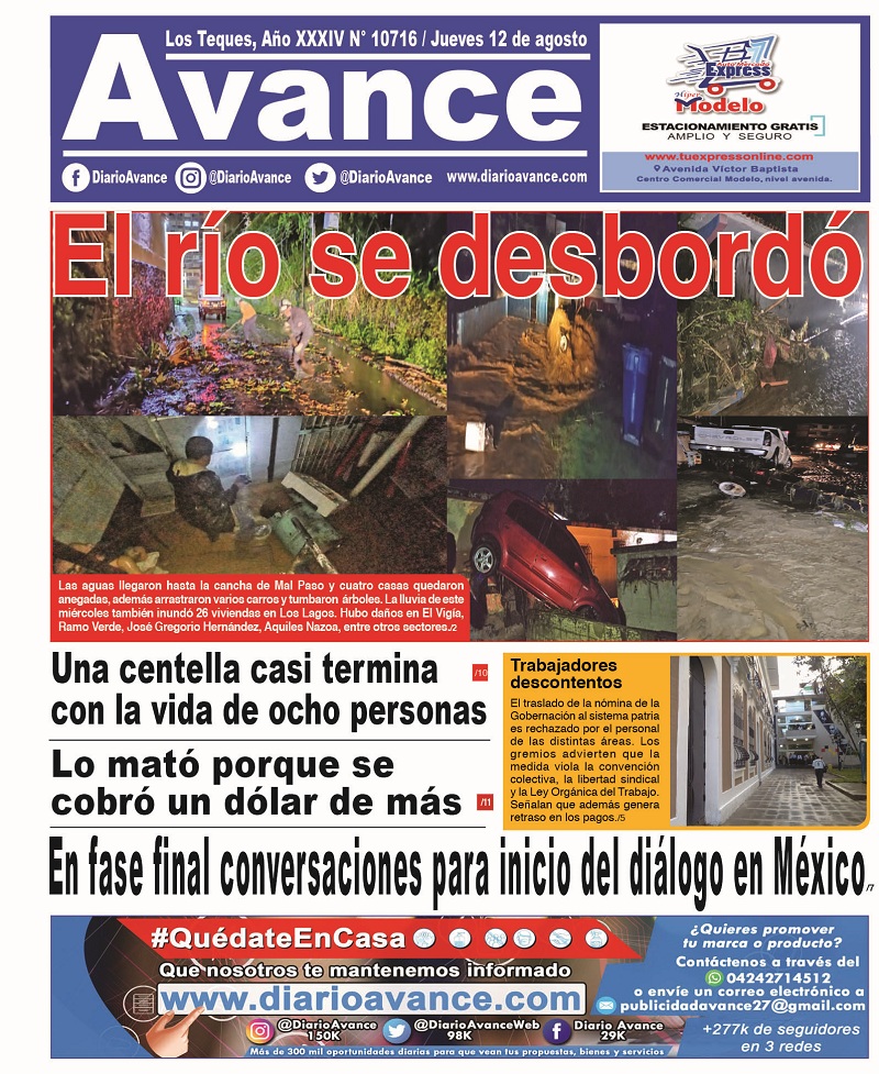 Portada, jueves 13 de Agosto de 2021